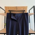 Talbots Signature Slim Leg Mid-Rise Navy Woven Career Dress Pant Trouser, 12 Photo 5