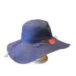 Panama Jack  Women's Blue Straw Floppy‎ Beach Pool Hat Tassels Packable One Size Photo 3