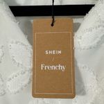 SheIn White Bishop Sleeve V-Neck Mini Jacquard Print Dress White Size XS NWT Photo 7