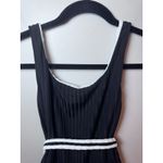 Black & White Solid & Striped Reversible Black White One Piece With Belt Sz XS NWT $198 Photo 13