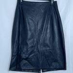 Women's Vintage Firenze Santa Barbara 100% Leather Straight Skirt, Size 10 Black Photo 0