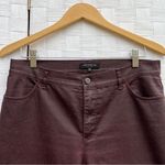 Lafayette 148  Dark Red Wax Coated Skinny Pant Jeans Photo 4