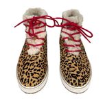 Hush Puppies  Sz 8.5 Calf Hair High Top Sneakers Faux Fur Trim Photo 1