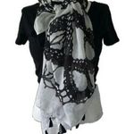 Mark & Hall Art Deco Symmetrical Balance Sheer Tassel Corners Scarf Shawl Photo 0