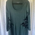 Soft Surroundings Scoop Neck Velvet Applique Detail Casual Tunic Dress Top M Photo 1