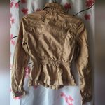 Mudd  Women's Beige Khaki Pocket Zip Up Light Military Jacket Size XS Extra Small Photo 2