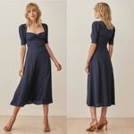 Reformation Matin Midi Dress Navy Blue Photo 1