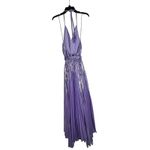 Alice + Olivia  Lilac Pleated Halter Maxi Dress Formal Evening Gown Size 10 Photo 5