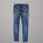 Miss Me  Mid-Rise Embellished Skinny Jeans in Blue – Size 24 – EUC Photo 8