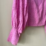 Free People Tea Time Top in Plumeria Pink Fitted Lace Keyhole Back Crop Size L Photo 6