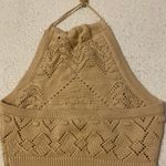Tan Knit/Crochet Halter Top Size XS Photo 1