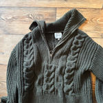 Pink Rose  Olive Green Cowl Neck Sweater Photo 0