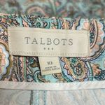 Talbots Tablots Ankle Pants Size 10 Light Blue Paisley Print Pockets Photo 3