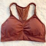 Laura Ashley  Mauve Pink Lace Racerback Bralette Size Medium Wireless Comfort Photo 0