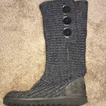 UGG  Australia Women’s Knee High Knit Gray Sheepskin Interior Foldable Sock Boots Photo 2