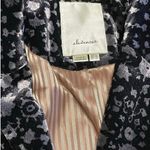 Anthropologie  Elevenses Lumi Velvet Silver Metallic Accent Jacket Blazer 6 Photo 4