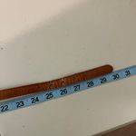 Vintage 90s Tan Distressed Worn in Genuine Leather Gold Buckle Belt Size XS/S Photo 6