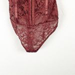 Free People INTIMATELY  Double Dare Chocolate Lace Corset Thong Bodysuit Size XS Photo 12