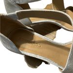 Bernardo  Womens Silver Leather Asymmetrical Strap Open Toe Sandals Heels Shoes 9 Photo 4