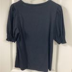 Ann Taylor  Black Puff Sleeve Ruffled T-Shirt Photo 2