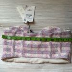ZARA 🆕 SMALL ✨ purple and Cream Plaid Bustier Top cropped NWT Photo 2