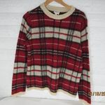 st. john's bay  Red &Beige Knit Plaid Long Sleeve Women's Sweater Med. Photo 0