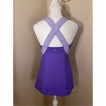 Lululemon  Push Your Limits Power Purple Micro Stripe Athletic Tank Top 6 Photo 1