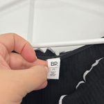 BP New Medium 90s Ribbed V-Neck Short Sleeve Lettuce Hem Baby Tee Crop Top Photo 8