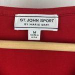 St. John  Sport Marie Gray Red V Neck Long Sleeve Tee T Shirt Top M Photo 2