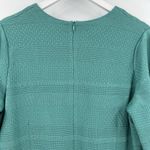 Ming Wang  Stud Trim Tonal‎ Stripe Knit Dress Knee Length Turquoise Size Medium Photo 4
