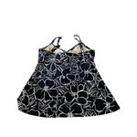 MiracleSuit  Black & White Floral Cross Front Ruched Sides Tankini Top Size 14 Photo 3