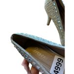 Elegant Silver Rhinestone High Heels Womens Size 6.5 midheel Silver Photo 8