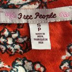 Free People ‎ Say The Word Floral Ruched Long Sleeve Red Top Size Small Photo 6