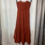 Anthropologie Thread social  strapless burnt‎ orange midi dress size 6 vacation Photo 3