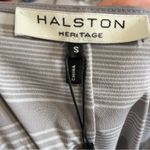 Halston Heritage  Grey Linear Floral Scarf Print Dress Women’s Sz S Photo 3