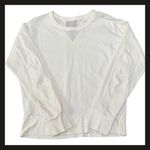 Athleta Rebalance Sweatshirt White Mesh Panel Long Sleeve Cotton Top Small NWOT Photo 1