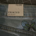 Butterfly Print Women's Denim Shorts Blue Size undefined Photo 2