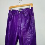 AGOLDE Women's Jam Purple Leather 90s Pinch Waist Pants Skinny Leg Pant Size 28 Photo 5
