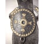 Jack Rogers Size 9 Sandals Jelly Thong Clear Glitter Medallion Gold Summer Beach Photo 2