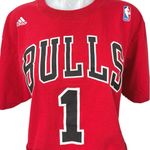 Adidas NBA Women's Red Chicago Bulls Rose 1 Short Sleeve T Shirt Tee Top Size XL Photo 2