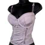 Fairy Milkmaid Lavender Lace Mesh Boned Padded Bustier Top Lingerie Camisole Purple Size undefined Photo 0