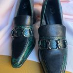 Nordstrom  Black and Green Loafers with Metallic Accents Photo 1