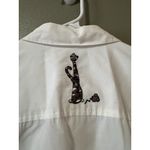 Cats Women Button Down Shirt No Brand Embroidered Size Measured Kitty Artsy White Photo 11