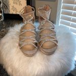 Material Girl Elegant Tan Strappy Heels Photo 9