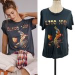 Anthropologie Letluv Elton John Graphic Tee Band Music Gray Size XS Photo 1