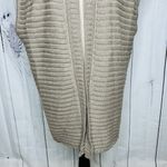 Chico's  Taupe and Silver Sleeveless Long Sweater Vest Size 1 Medium Photo 2