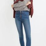 Madewell Sz 25 10" High-Rise Skinny Jeans Dewitt Wash Button Front TENCEL Denim Photo 0
