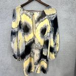 Ark & Co Tie Dye Balloon Sleeve Boho Tunic Dress Small Yellow Artsy Festival Photo 2