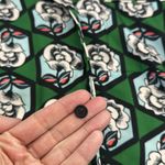 Milly floral blouse button up down pink floral geometric all over print Photo 10