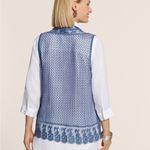 Chico's  Lilly Lace Vest Indigo Blue size 8 Photo 2